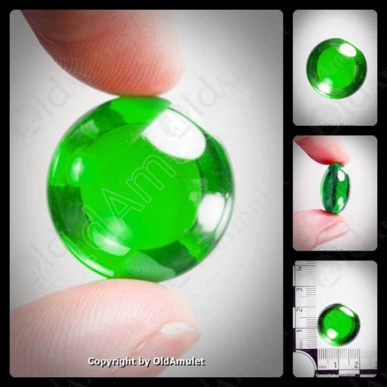 Green Round Naga-eye Thai Holy Real Amulet Gemstone 100%authentic Size-m