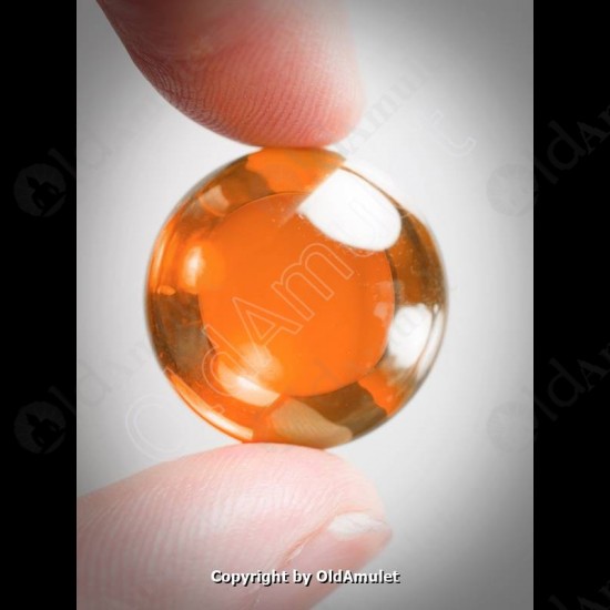 Orange Round Naga-eye Thai Holy Real Amulet Gemstone 100%authentic Size-m