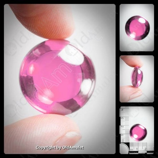 Pink Round Naga-eye Thai Holy Real Amulet Gemstone 100%authentic Size-m