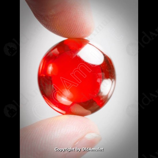 Red Round Naga-eye Thai Holy Real Amulet Gemstone 100%authentic Size-m