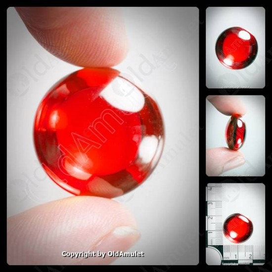 Red Round Naga-eye Thai Holy Real Amulet Gemstone 100%authentic Size-m