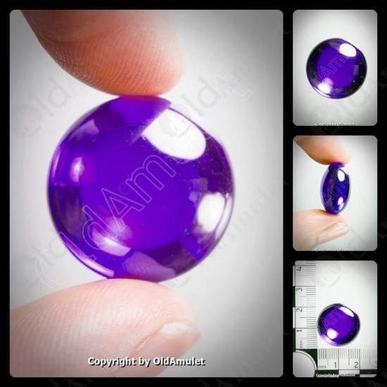 Violet Round Naga-eye Thai Holy Real Amulet Gemstone 100%authentic Size-m