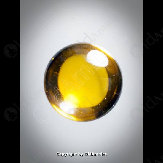 Yellow Round Naga-eye Thai Holy Real Amulet Gemstone 100%authentic Size-m