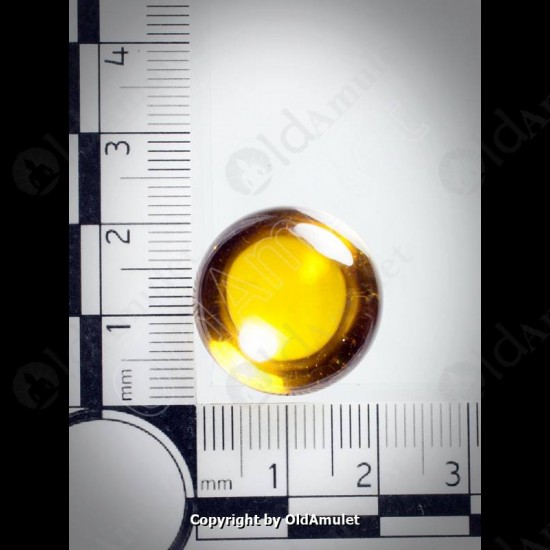 Yellow Round Naga-eye Thai Holy Real Amulet Gemstone 100%authentic Size-m