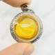 Yellow Round Naga-eye Thai Holy Real Amulet Gemstone 100%authentic Size-m