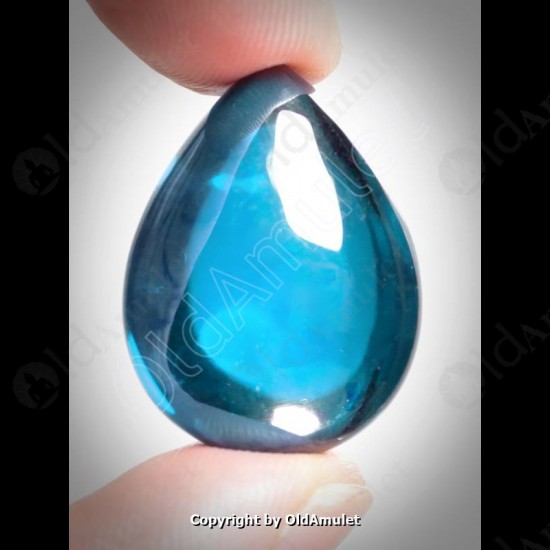 Blue Pear Naga-eye Thai Holy Real Amulet Gemstone 100%authentic Size-m