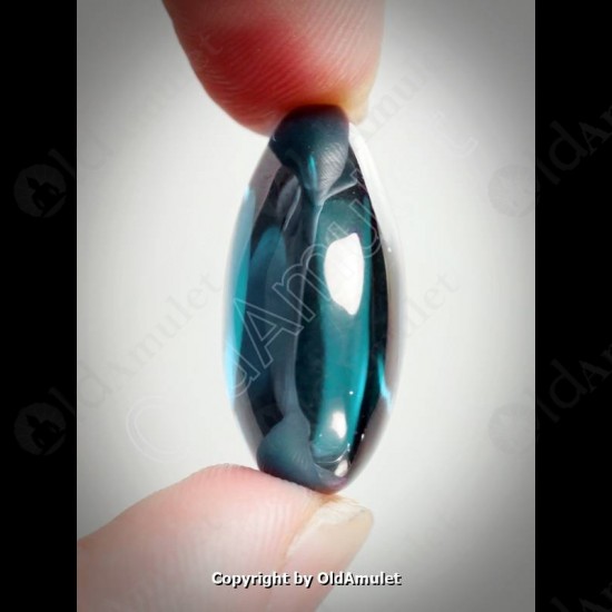 Blue Pear Naga-eye Thai Holy Real Amulet Gemstone 100%authentic Size-m