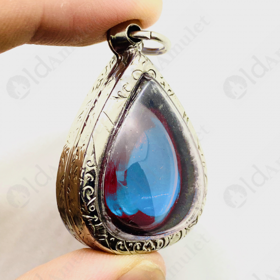 Blue Pear Naga-eye Thai Holy Real Amulet Gemstone 100%authentic Size-m