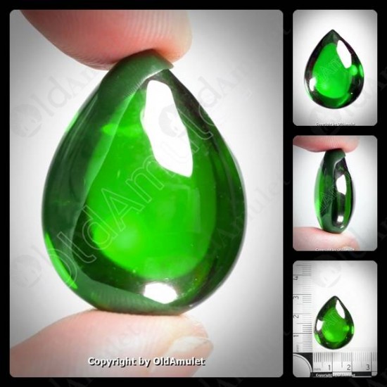 Green Pear Naga-eye Thai Holy Real Amulet Gemstone 100%authentic Size-m