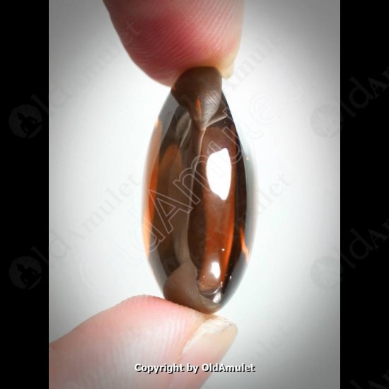 Orange Pear Naga-eye Thai Holy Real Amulet Gemstone 100%authentic Size-m