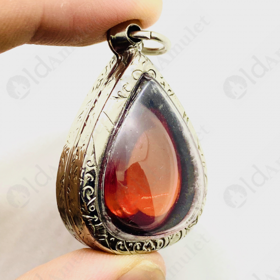 Orange Pear Naga-eye Thai Holy Real Amulet Gemstone 100%authentic Size-m