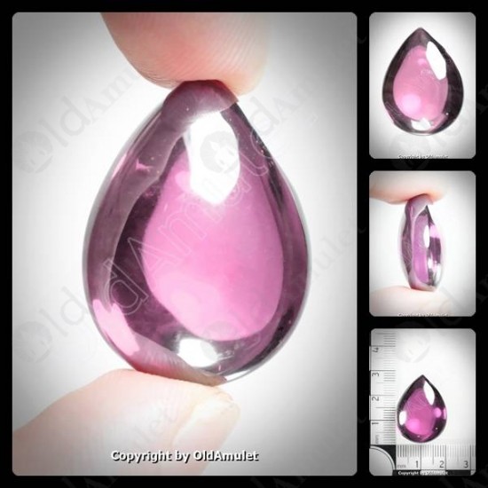 Pink Pear Naga-eye Thai Holy Real Amulet Gemstone 100%authentic Size-m