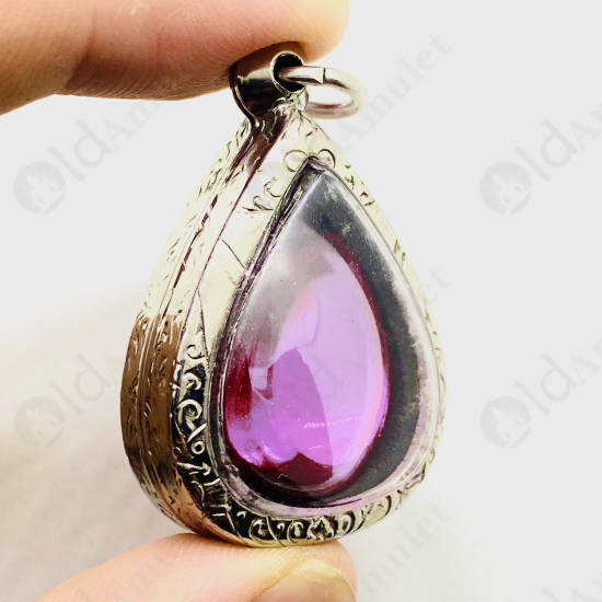 Pink Pear Naga-eye Thai Holy Real Amulet Gemstone 100%authentic Size-m