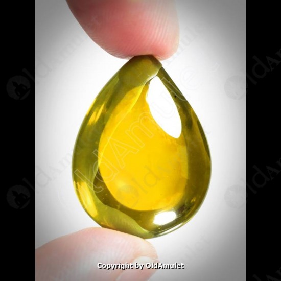 Yellow Pear Naga-eye Thai Holy Real Amulet Gemstone 100%authentic Size-m