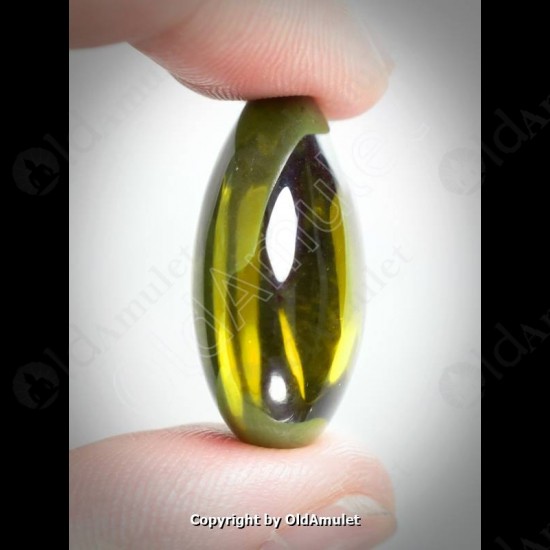 Yellow Pear Naga-eye Thai Holy Real Amulet Gemstone 100%authentic Size-m