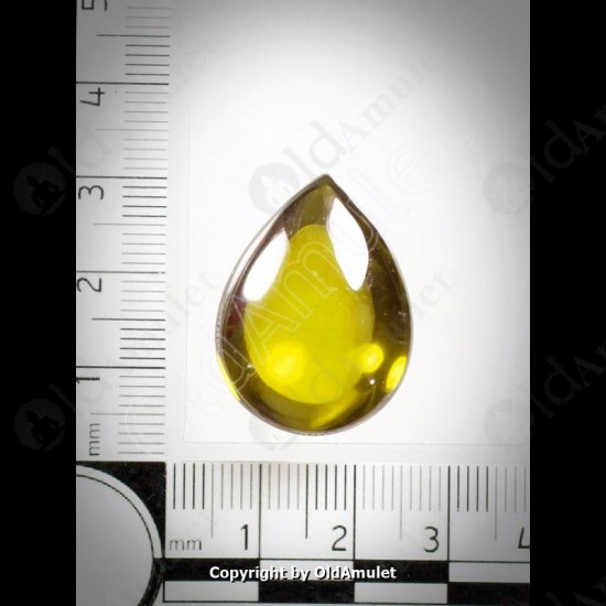 Yellow Pear Naga-eye Thai Holy Real Amulet Gemstone 100%authentic Size-m