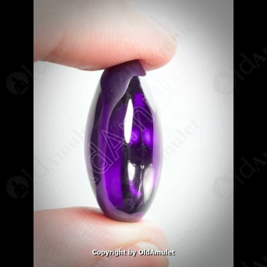 Violet Pear Naga-eye Thai Holy Real Amulet Gemstone 100%authentic Size-m