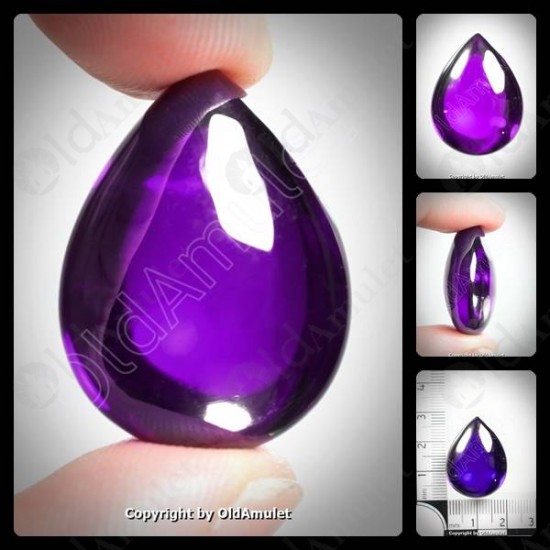 Violet Pear Naga-eye Thai Holy Real Amulet Gemstone 100%authentic Size-m