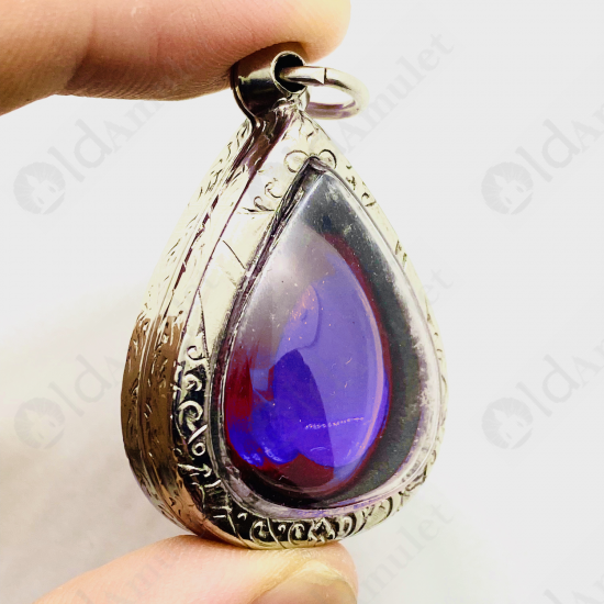 Violet Pear Naga-eye Thai Holy Real Amulet Gemstone 100%authentic Size-m