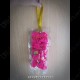 PINK PLASTIC FLOWER CHAIN HANDMADE THAI AMULET OFFERING WORSHIP STUFF