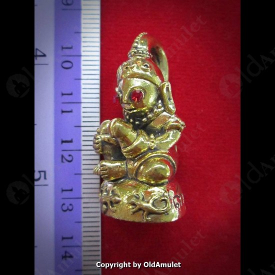 Thai Amulet Monkey Red Eye Ngang Strong Charming Yellow Kb Subin 2555