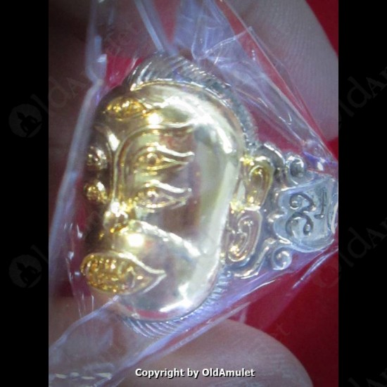 Thai Amulet Ring 4ears 5eyes Gambling Wealthy Gold White Kb Subin 2556