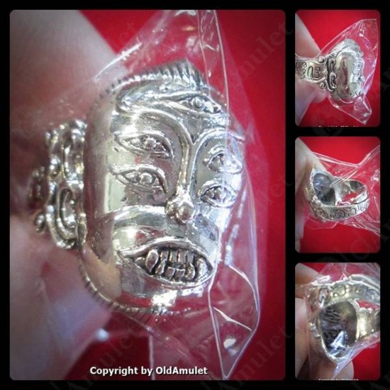 Thai Amulet Ring 4ears 5eyes Gambling Wealthy White Face Kb Subin 2556