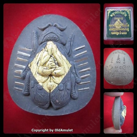 Thai Amulet Holy Wasp Amulet 16akroot Powder Mixed Black Lp Jeed 2555