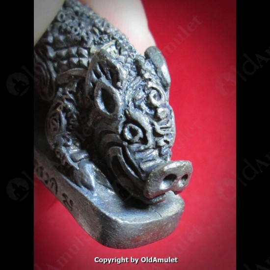 THAI AMULET BLACK PIG 3COLOR TAKRUD LUCKY WEALTH BRONZE LP PHARD 2551