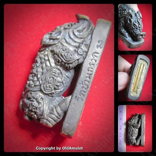 THAI AMULET BLACK PIG 3COLOR TAKRUD LUCKY WEALTH BRONZE LP PHARD 2551