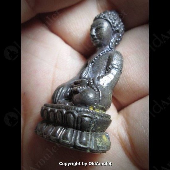 THAI AMULET PHRA KRING BRONZE BLACK COLOR LP KOON BAN-RAI 2556