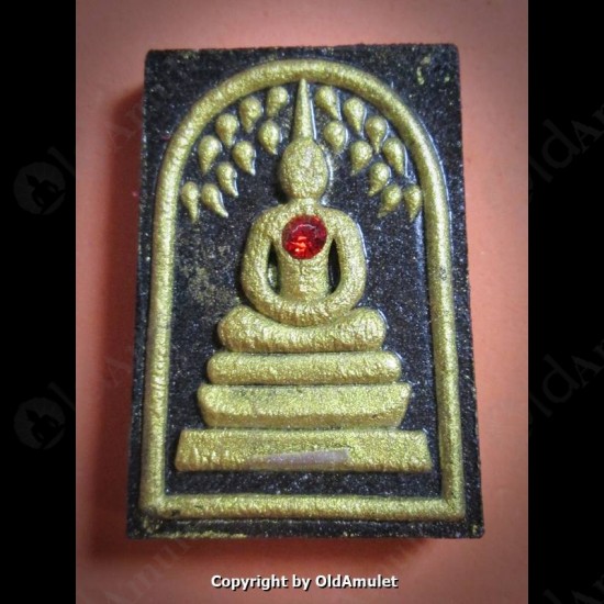 THAI AMULET PHRA SOMDEJ RED GEM 2TAKROOT BLACK POWDER MIXED LP KOON 2556