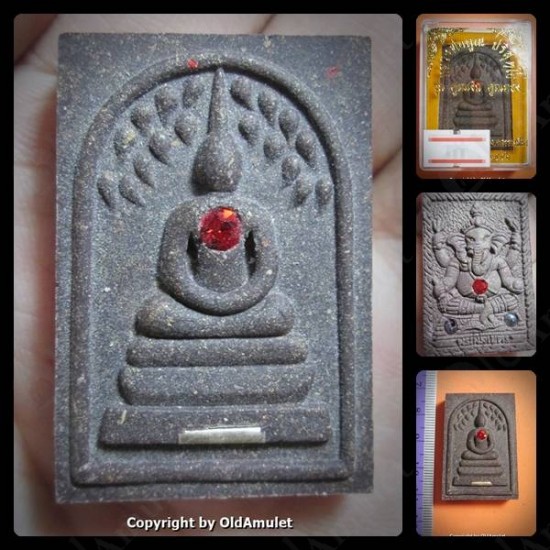 THAI AMULET PHRA SOMDEJ RED GEM 2TAKROOT BROWN POWDER MIXED LP KOON 2556