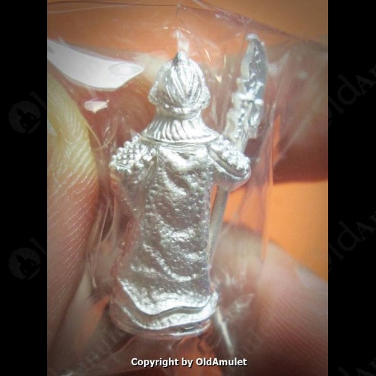 THAI AMULET GUAN-YU GOD SMALL SIZE BRONZE SILVER LP KOON BAN-RAI 2556