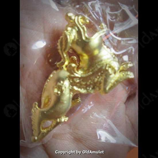 Thai Amulet Wealth God Pi Xiu Piyao Bronze Gold Lp Koon Ban-rai2556