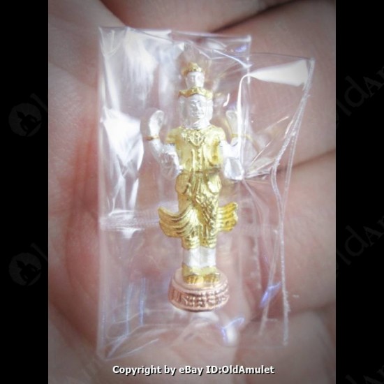 THAI AMULET TRI-MU-LA-TI SMALL SIZE 3COLOR PLATED LP KOON BAN-RAI 2556