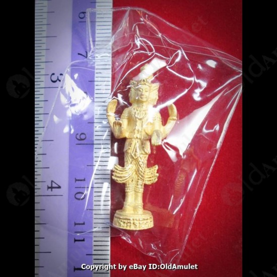 THAI AMULET TRI-MU-LA-TI LARGE SIZE GOLD PLATED LP KOON BAN-RAI 2556