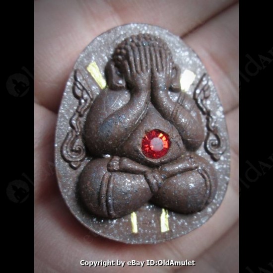 Thai Amulet Pid-ta Closed Eye 9golden Takroot Powder Mixed Lp Koon 2556