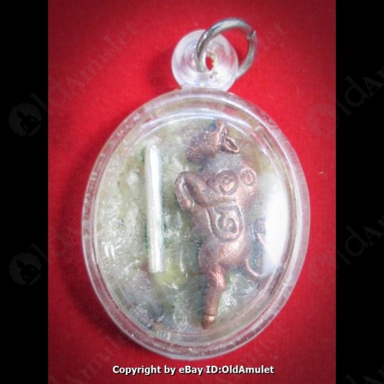 THAI AMULET GREEN WAX + HOLY BUFFALO WATERPROOF PENDANT LP AJAN O 2556