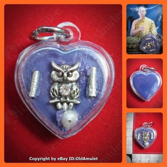 THAI AMULET WAX HAU JAI HEART SOLVER OWL WATERPROOF F LP AJAN O 2556