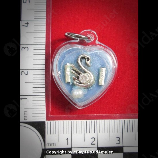 THAI AMULET WAX HAU JAI HEART SILVER SWAN WATERPROOF LP AJAN O 2556