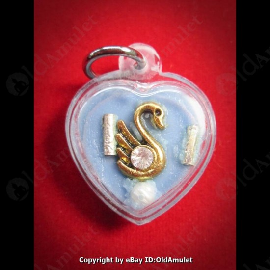 THAI AMULET WAX HAU JAI HEART GOLD SWAN WATERPROOF LP AJAN O 2556