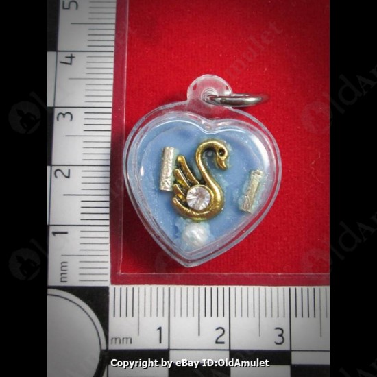 THAI AMULET WAX HAU JAI HEART GOLD SWAN WATERPROOF LP AJAN O 2556