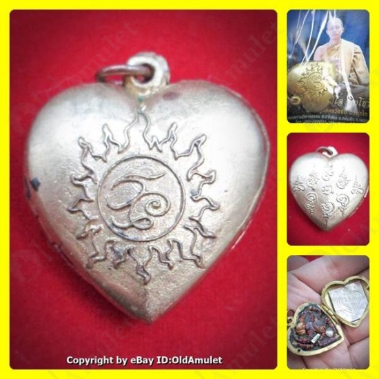 THAI AMULET HAU JAI LOCKET BRASS + HOONPAYON TAKUD LP AJAN O 2556