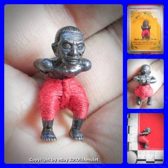 Thai Amulet Hpy Hoon Payon Mini Ghost Robot Red Pant Bronze Lp Kloy 2556