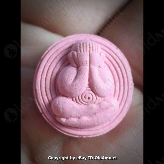 Thai Amulet Pid-ta Closed Eye 5color Button Shpae Wealthy Lp Kloy 2556