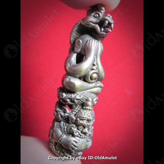 Thai Amulet Takud Closed Eye Rahu Naga Protection Bronze Mixd Lp Kloy 2556