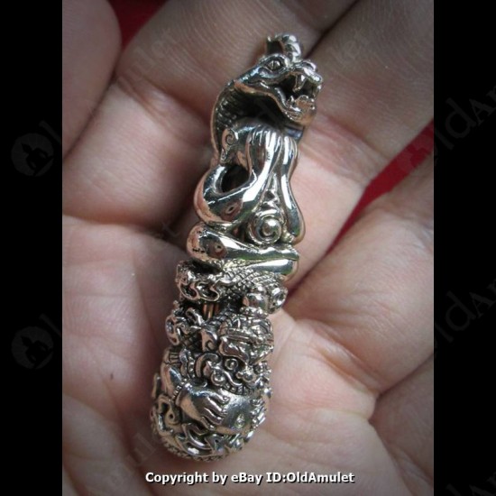 Thai Amulet Takud Closed Eye Naga Protection Alpacca Mixed Lp Kloy 2556