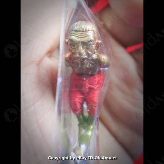 Thai Amulet Meed-mor Magic Knife Bronze Ghost Robot Red pant Lp Kloy 2556