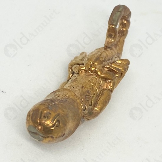 Thai Amulet Kuba Thepmuni Scorpion SMALL Palad-kik Bronze Mixed B.e.2553